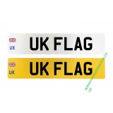 NUMBER PLATE FRONT AND REAR WITH U.K. IDENTIFIER  PAIR 